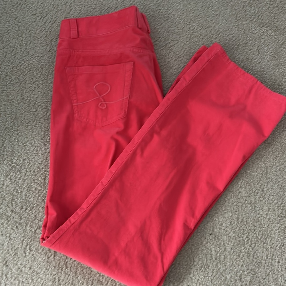 NWT Lilly Pulitzer Straight Leg Cords Main Line Fit Island Coral size 12